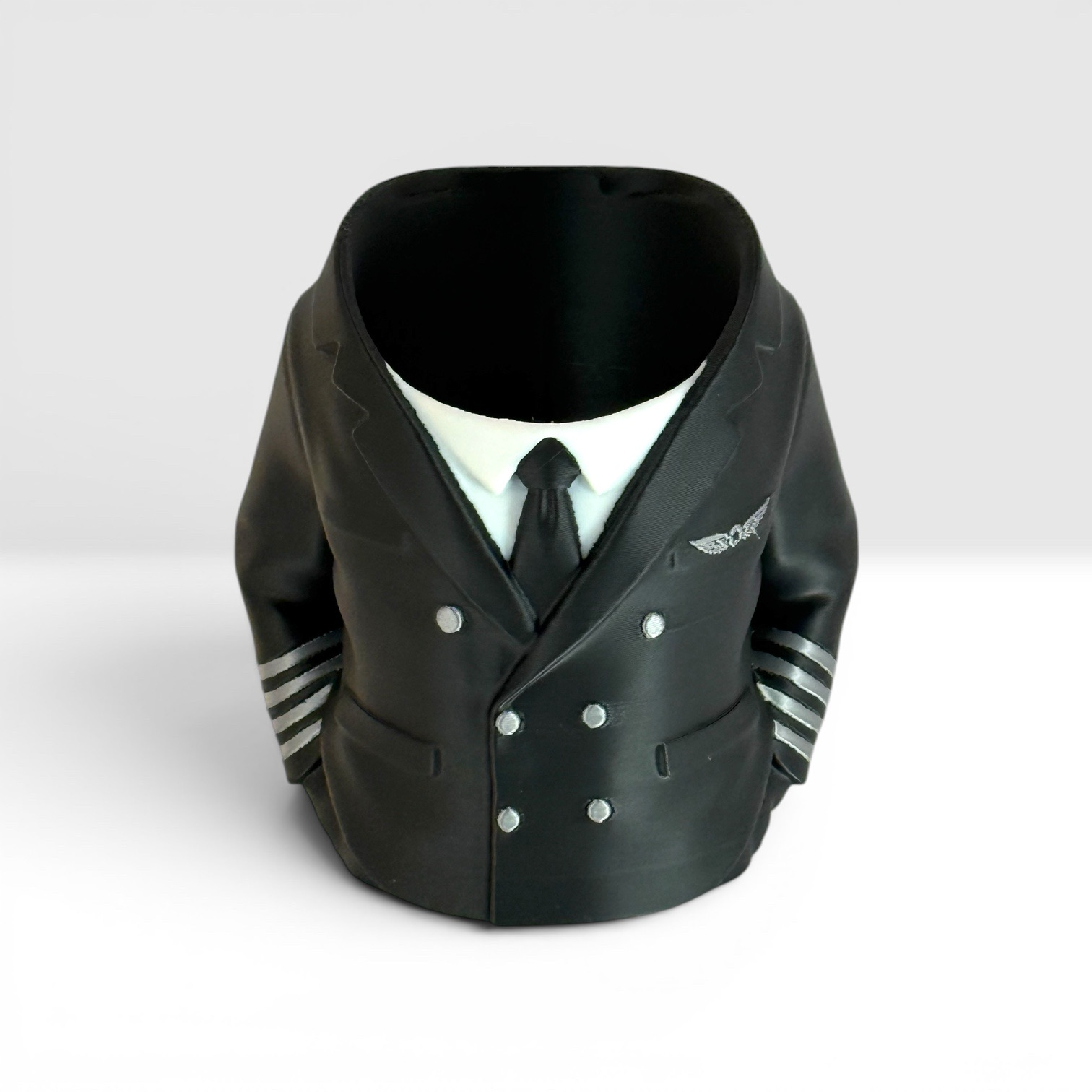 Captain Can Holder (Airline Pilot Captain Version) Soda Can or Desktop Pen Holder - Novelty Gift