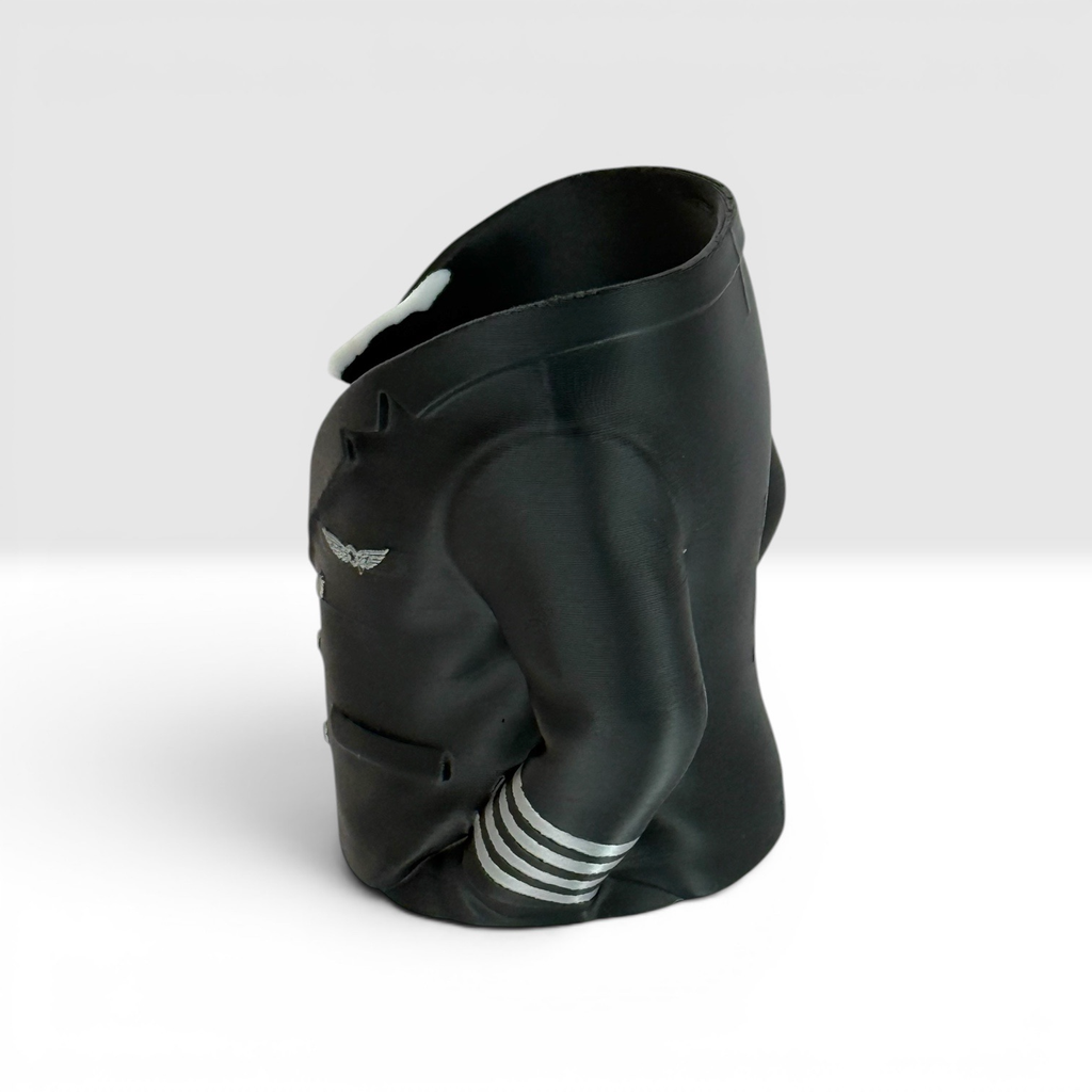 Captain Can Holder (Airline Pilot Captain Version) Soda Can or Desktop Pen Holder - Novelty Gift