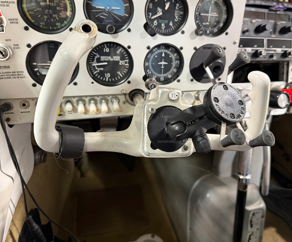 Aircraft Vintage Clock to Ram Ball Mount Adapter - SkyMount ChronoBase