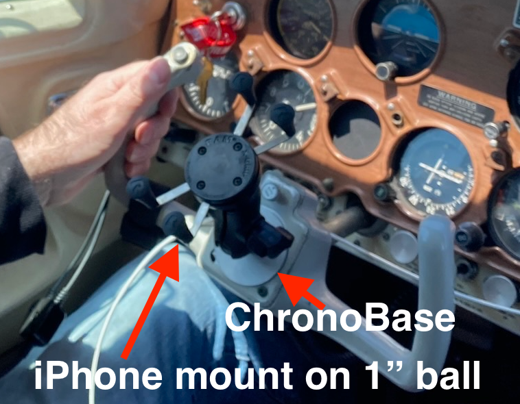 Aircraft Vintage Clock to Ram Ball Mount Adapter - SkyMount ChronoBase