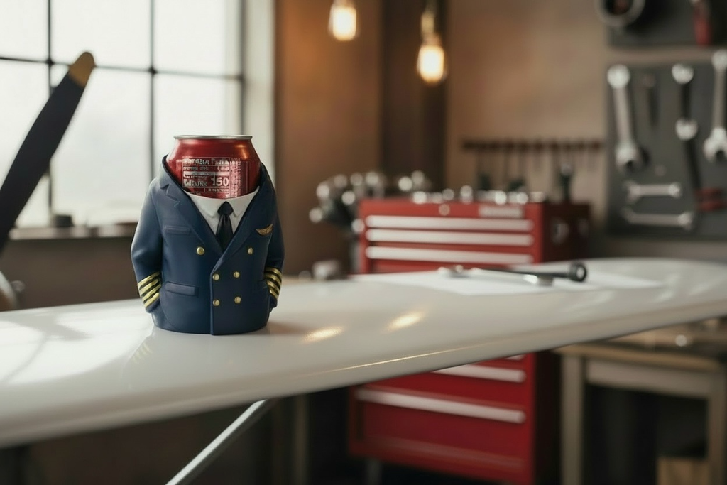 Captain Can Holder (Airline Pilot Captain Version) Soda Can or Desktop Pen Holder - Novelty Gift
