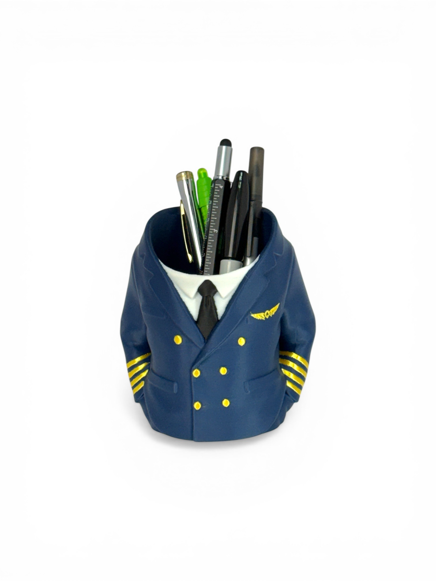 Captain Can Holder (Airline Pilot Captain Version) Soda Can or Desktop Pen Holder - Novelty Gift